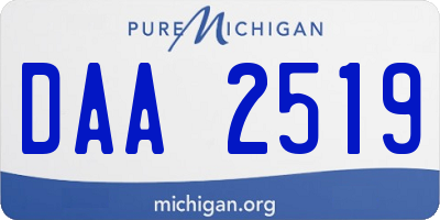 MI license plate DAA2519