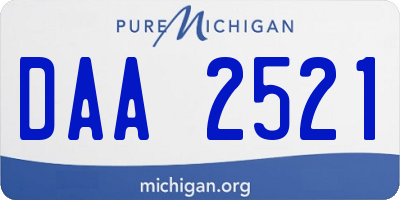 MI license plate DAA2521