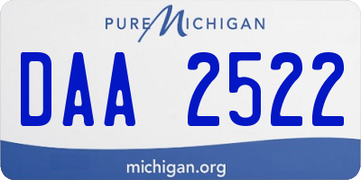 MI license plate DAA2522