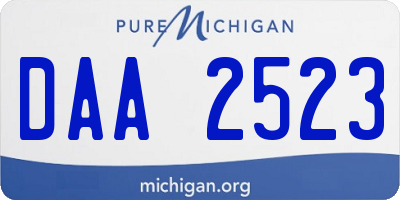 MI license plate DAA2523