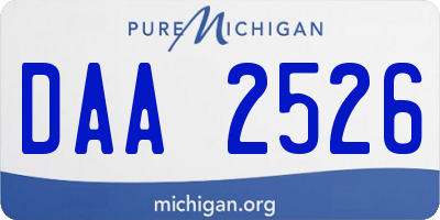 MI license plate DAA2526