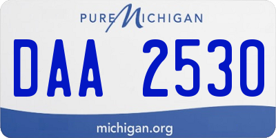 MI license plate DAA2530