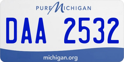 MI license plate DAA2532