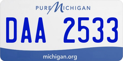 MI license plate DAA2533