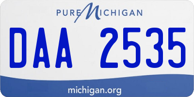 MI license plate DAA2535