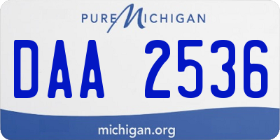 MI license plate DAA2536