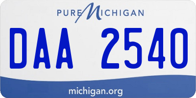 MI license plate DAA2540