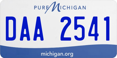 MI license plate DAA2541