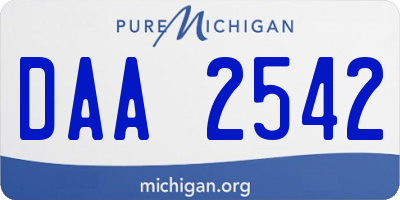 MI license plate DAA2542