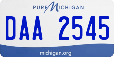 MI license plate DAA2545