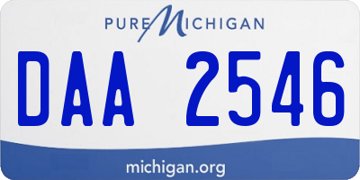 MI license plate DAA2546