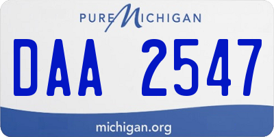 MI license plate DAA2547