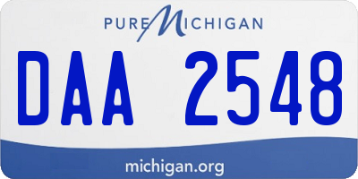 MI license plate DAA2548