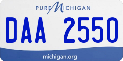 MI license plate DAA2550