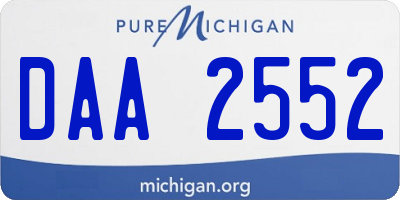 MI license plate DAA2552