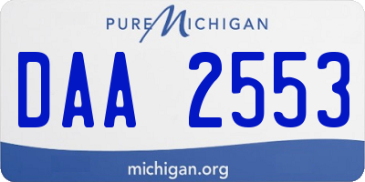 MI license plate DAA2553