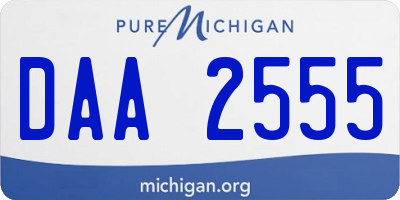 MI license plate DAA2555