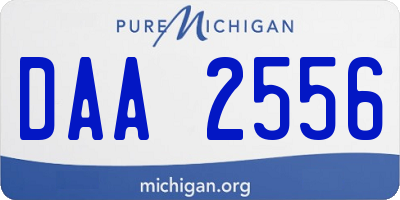 MI license plate DAA2556
