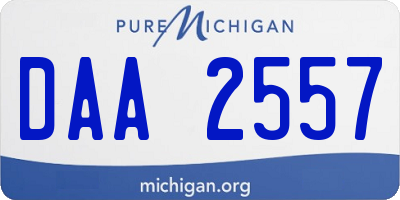MI license plate DAA2557