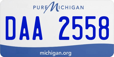 MI license plate DAA2558