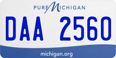MI license plate DAA2560