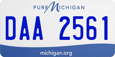 MI license plate DAA2561