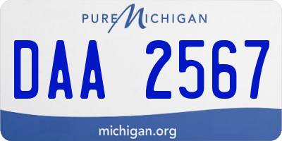 MI license plate DAA2567