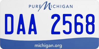 MI license plate DAA2568