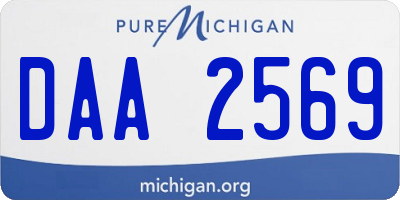 MI license plate DAA2569