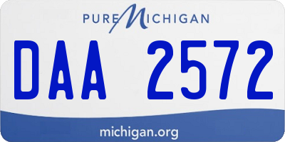 MI license plate DAA2572