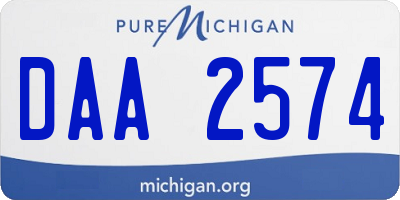 MI license plate DAA2574