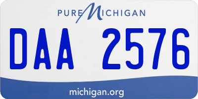 MI license plate DAA2576