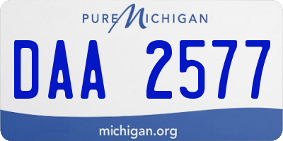 MI license plate DAA2577