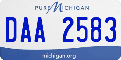 MI license plate DAA2583