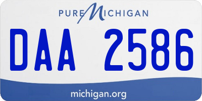 MI license plate DAA2586