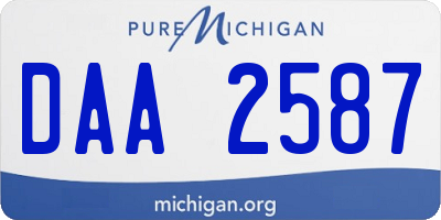 MI license plate DAA2587