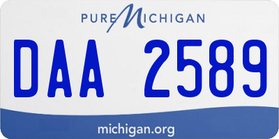 MI license plate DAA2589