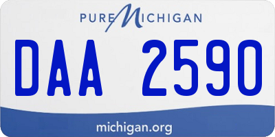 MI license plate DAA2590