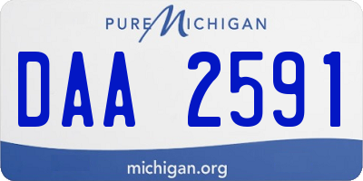 MI license plate DAA2591