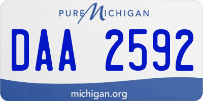 MI license plate DAA2592