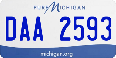 MI license plate DAA2593