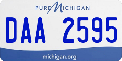 MI license plate DAA2595