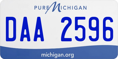 MI license plate DAA2596