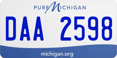 MI license plate DAA2598