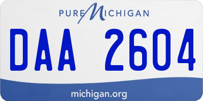 MI license plate DAA2604