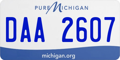 MI license plate DAA2607