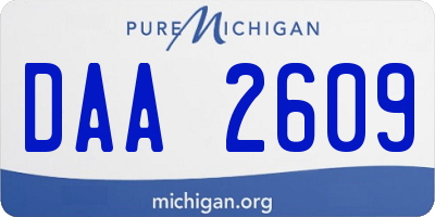 MI license plate DAA2609