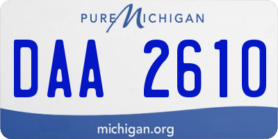 MI license plate DAA2610