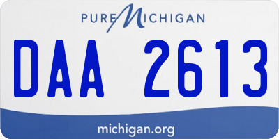 MI license plate DAA2613