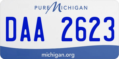 MI license plate DAA2623